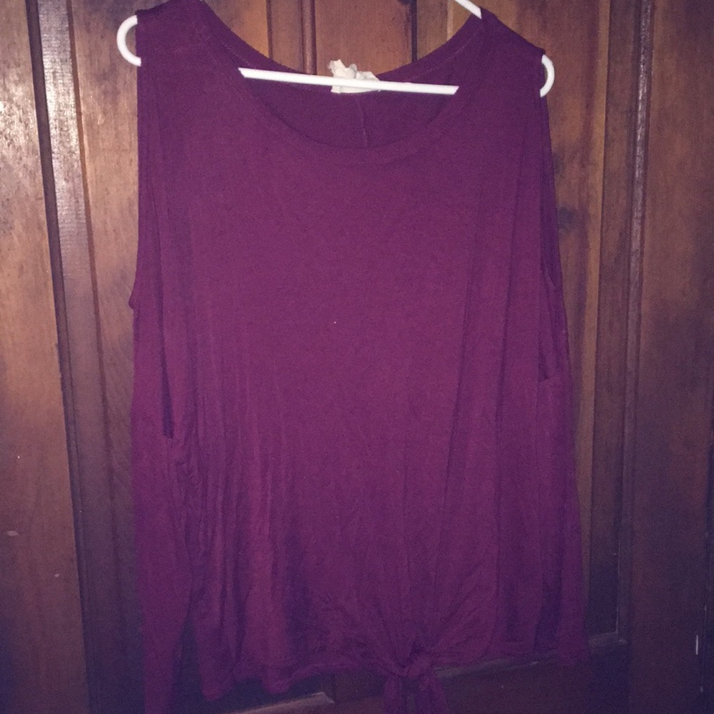 Burgundy long sleeve shirt